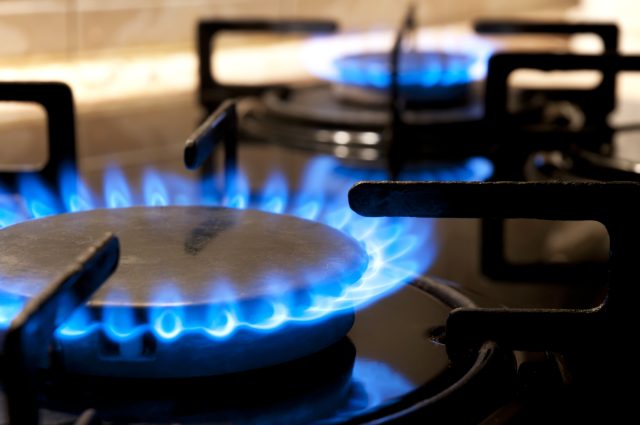 Gas stove. Closeup